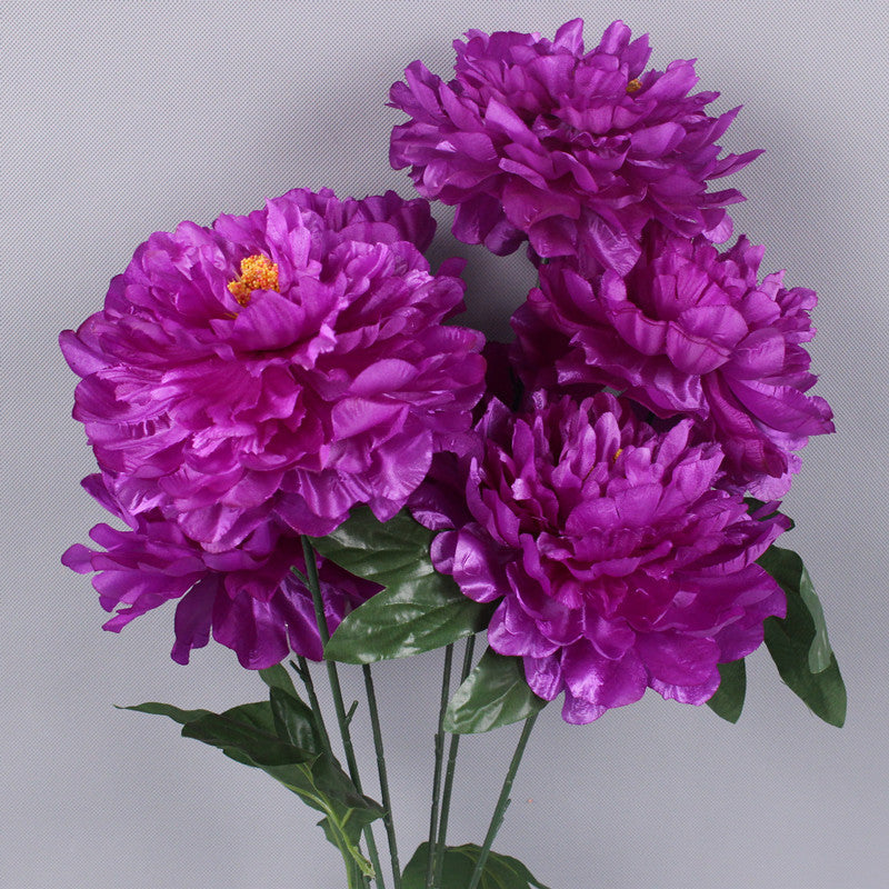 27 Inch Artificial Peony Bush 1 Pc Satin Cemetery Flower Stem