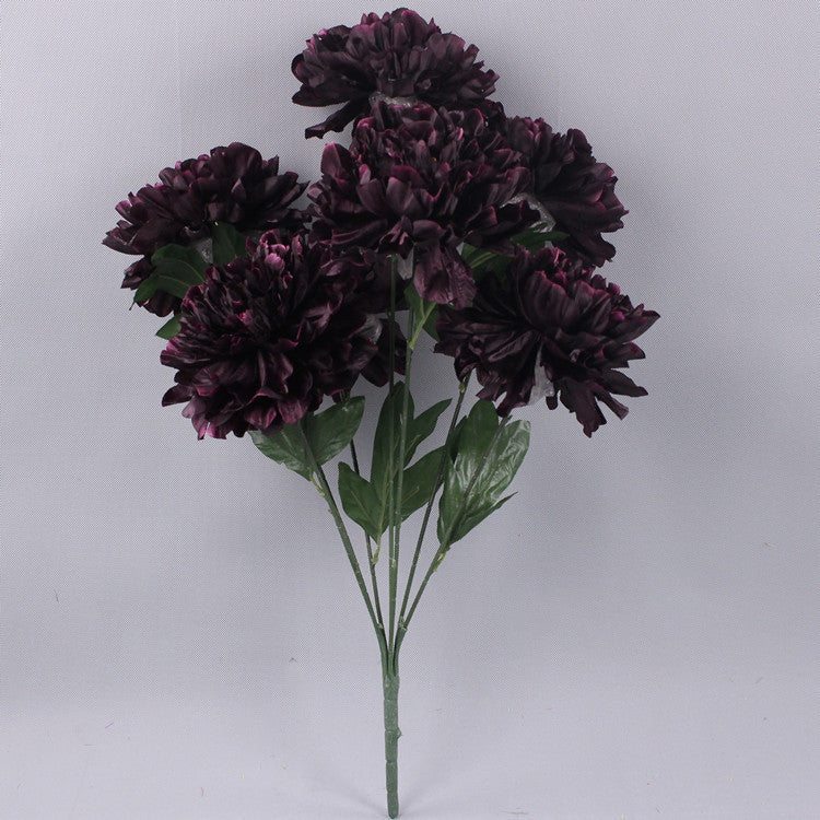 27 Inch Artificial Peony Bush 1 Pc Satin Cemetery Flower Stem