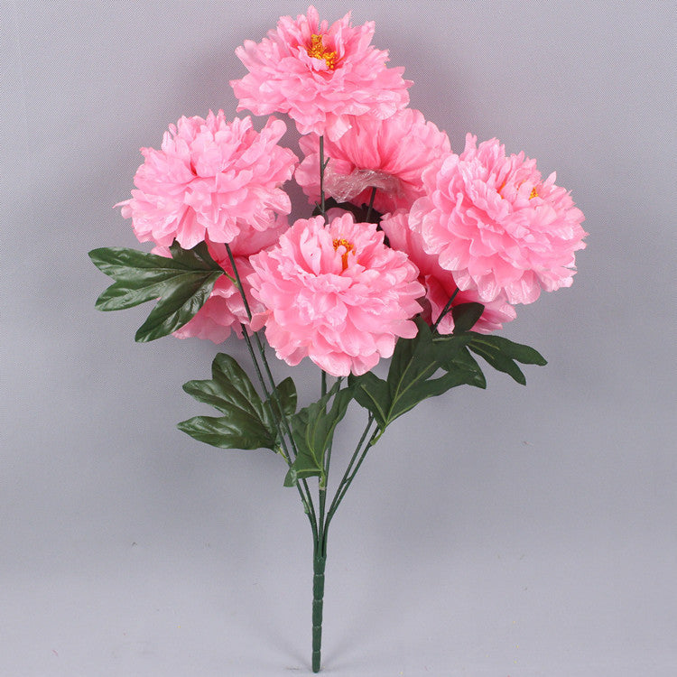 27 Inch Artificial Peony Bush 1 Pc Satin Cemetery Flower Stem
