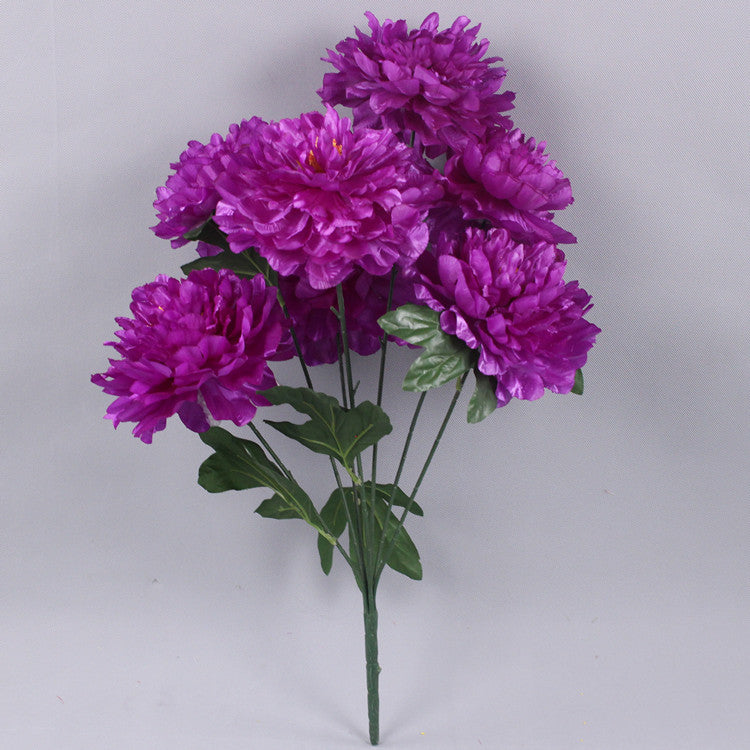 27 Inch Artificial Peony Bush 1 Pc Satin Cemetery Flower Stem