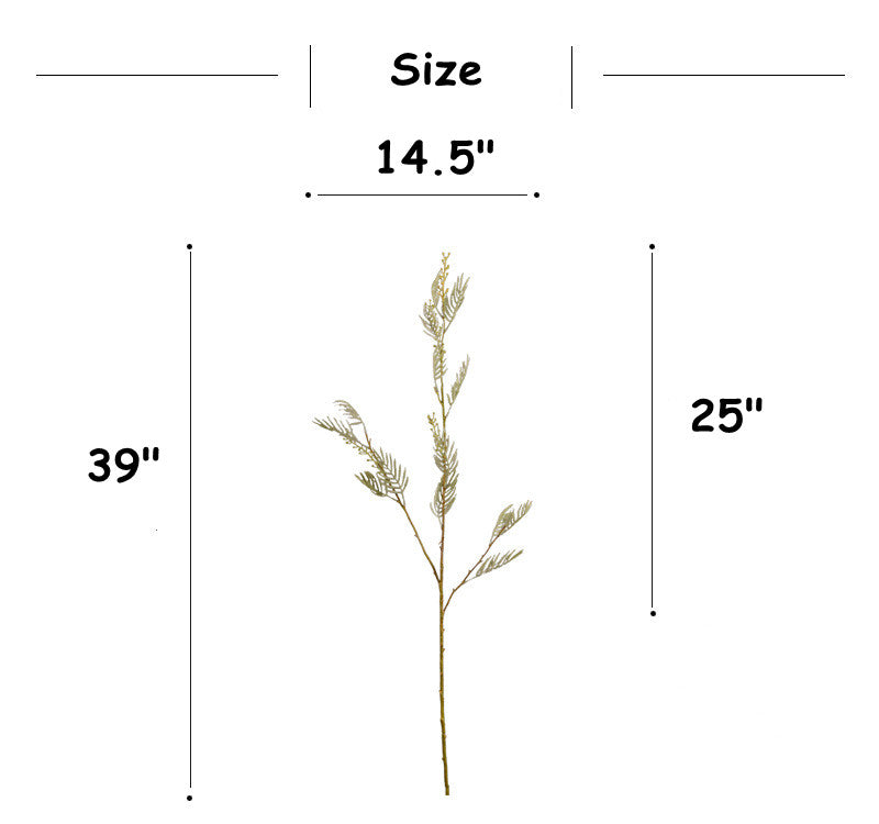 39 Inch Artificial Mimosa Stems Branches Bulk Real Touch 10 Pcs