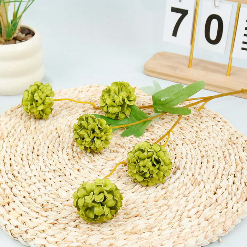 19.6 Inch Artificial Chrysanthemum Pom Ball Flower Branches Bulk Quantity