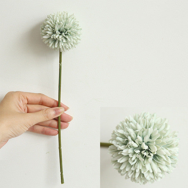 11.4 Inch Artificial Silk Pompon Mum Chrysanthemum Flowers with Stems, Bulk Wholesale Kiku Flowers