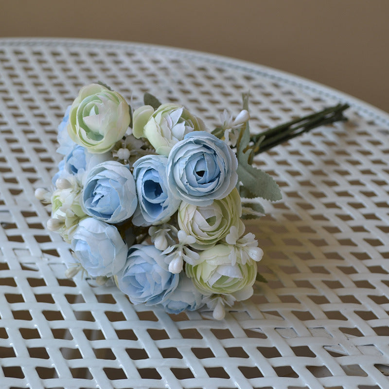 12.6 Inch Silk Ranunculus Bouquet, 1 Stem, Artificial Flower for Wedding Centerpieces, Home Decor, Spring Events
