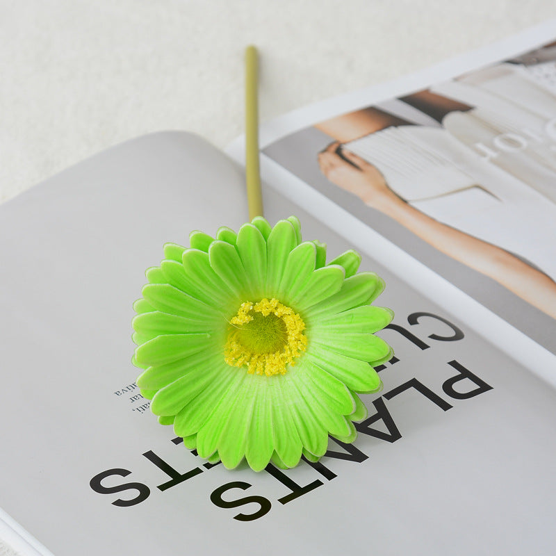 11.8 Inch Artificial Gerbera Daisy Stems, 6 Pcs Real Touch PU Flowers with Bendable Stems for Wedding Bouquets and Home Decor