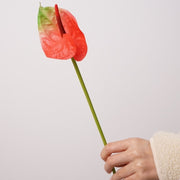 15 Inch Real Touch Anthurium Stem - Lifelike Artificial Flower for Wedding and Home Decor