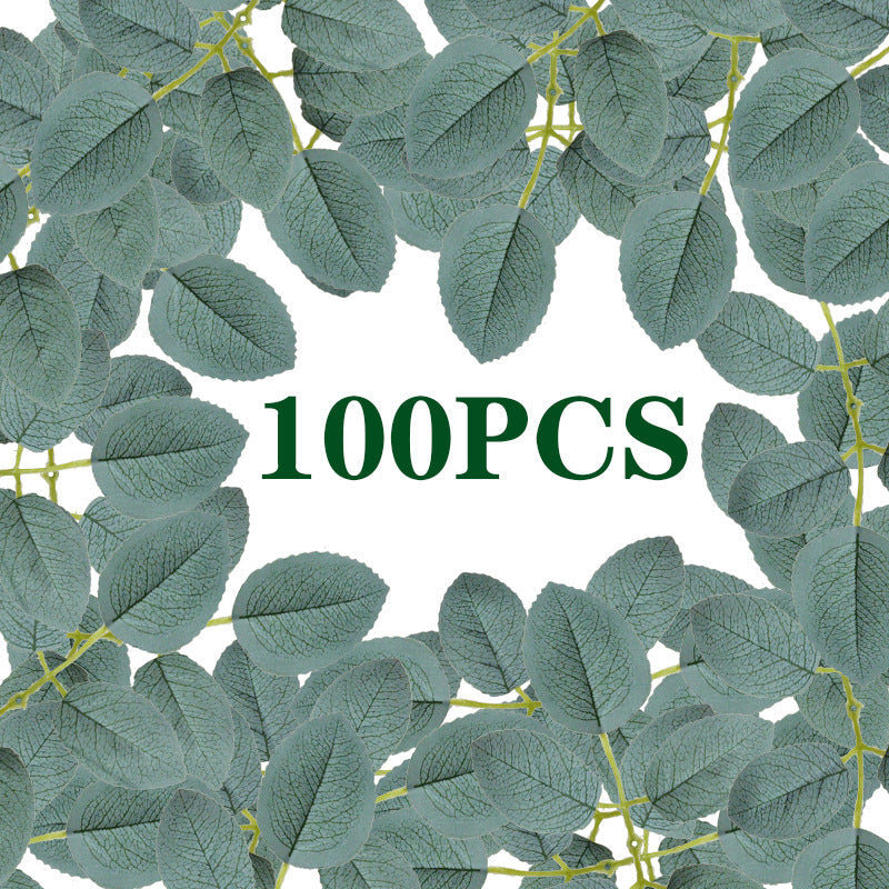 100 Pcs Artificial Rose Leaves for DIY Wedding Cake Decoration and Packaging
