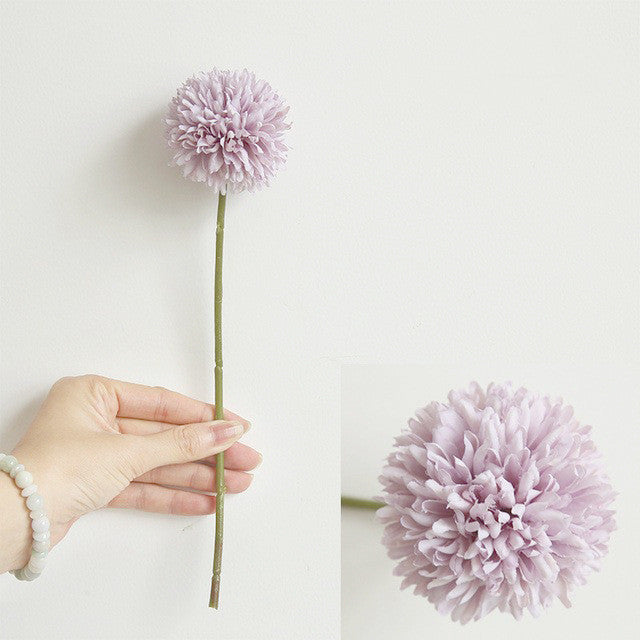 11.4 Inch Artificial Silk Pompon Mum Chrysanthemum Flowers with Stems, Bulk Wholesale Kiku Flowers