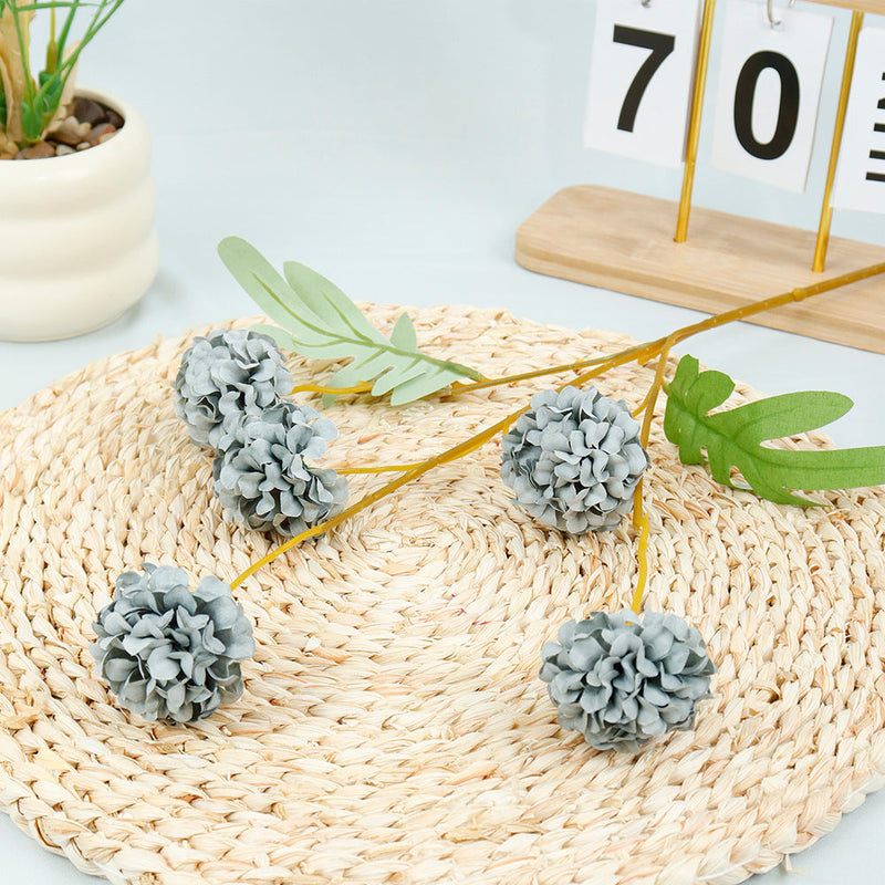 19.6 Inch Artificial Chrysanthemum Pom Ball Flower Branches Bulk Quantity