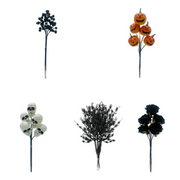 50 Pcs Black Artificial Flower Stems 12 Inch Faux Silk Flowers for Crafts Halloween Decor