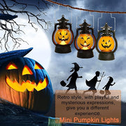 10 Pcs Halloween LED Pumpkin Lanterns with Hanging Loop, 4 Inch Artificial Candle Lights for Decoration