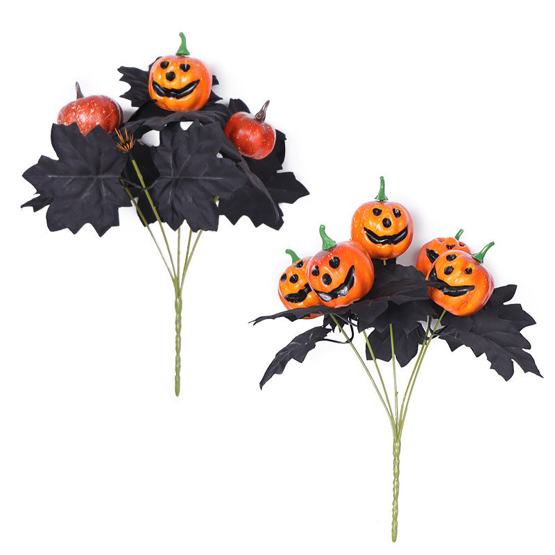 2 Pcs 12 Inch Artificial Black Maple Leaf Bushes Halloween Centerpiece Shrubs