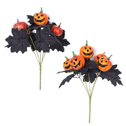 2 Pcs 12 Inch Artificial Black Maple Leaf Bushes Halloween Centerpiece Shrubs