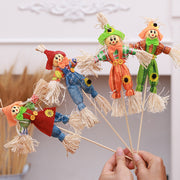4 Pcs 13 Inch Fall Harvest Scarecrow Artificial Flower Stems for Crafts Bouquets