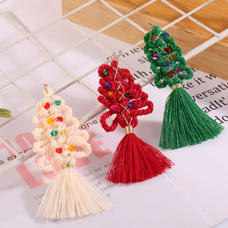 Bulk Artificial Christmas Tree Hanging Tassels Ornaments – Hand Knitting, Multiple Colors, 10 Pcs