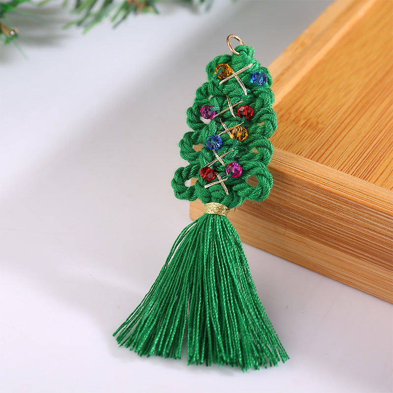 Bulk Artificial Christmas Tree Hanging Tassels Ornaments – Hand Knitting, Multiple Colors, 10 Pcs