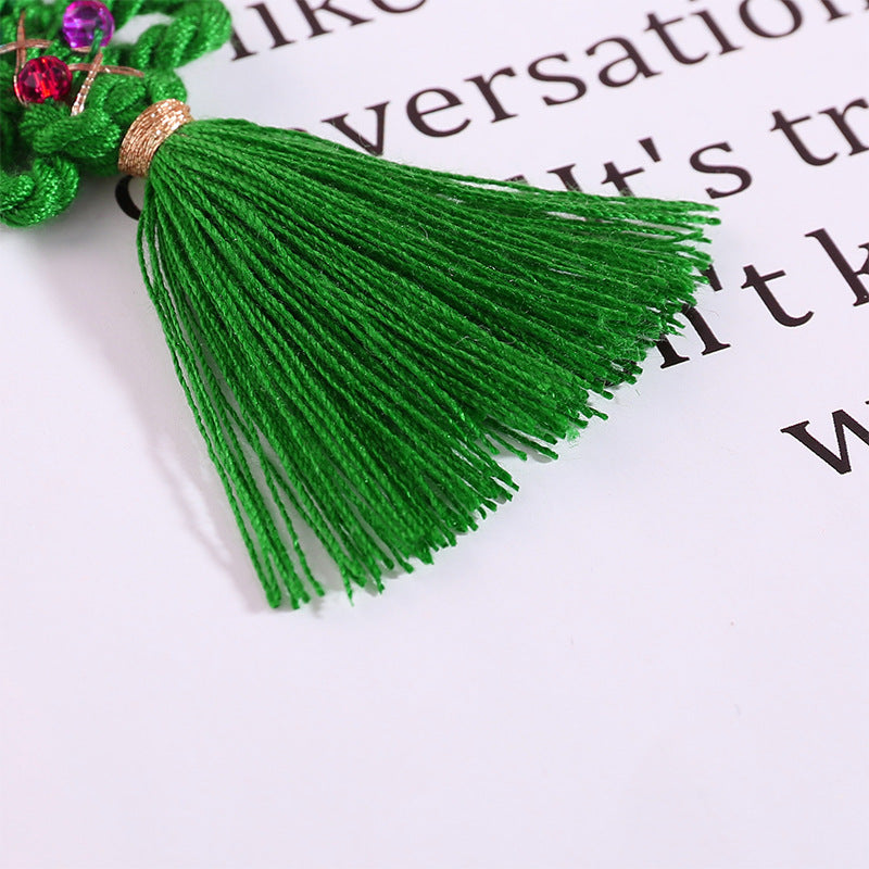 Bulk Artificial Christmas Tree Hanging Tassels Ornaments – Hand Knitting, Multiple Colors, 10 Pcs