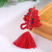 Bulk Artificial Christmas Tree Hanging Tassels Ornaments – Hand Knitting, Multiple Colors, 10 Pcs