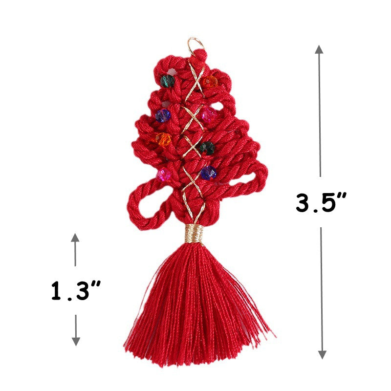 Bulk Artificial Christmas Tree Hanging Tassels Ornaments – Hand Knitting, Multiple Colors, 10 Pcs