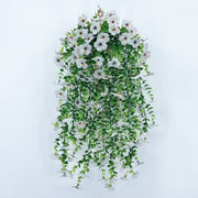 2 Pcs Artificial Hanging Flowers Plants for Outdoor Spring Decoration, Silk, Bulk Set