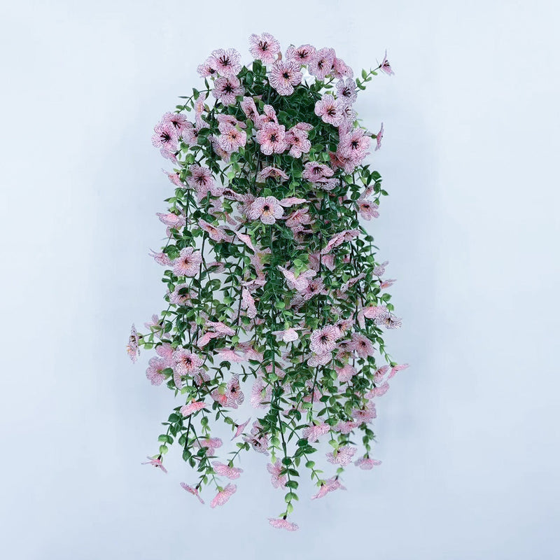 2 Pcs Artificial Hanging Flowers Plants for Outdoor Spring Decoration, Silk, Bulk Set