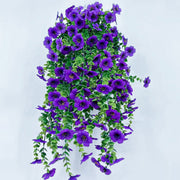 2 Pcs Artificial Hanging Flowers Plants for Outdoor Spring Decoration, Silk, Bulk Set