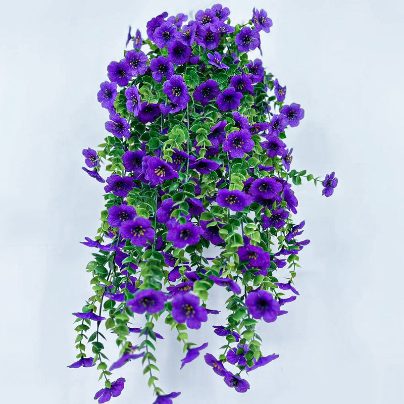 2 Pcs Artificial Hanging Flowers Plants for Outdoor Spring Decoration, Silk, Bulk Set