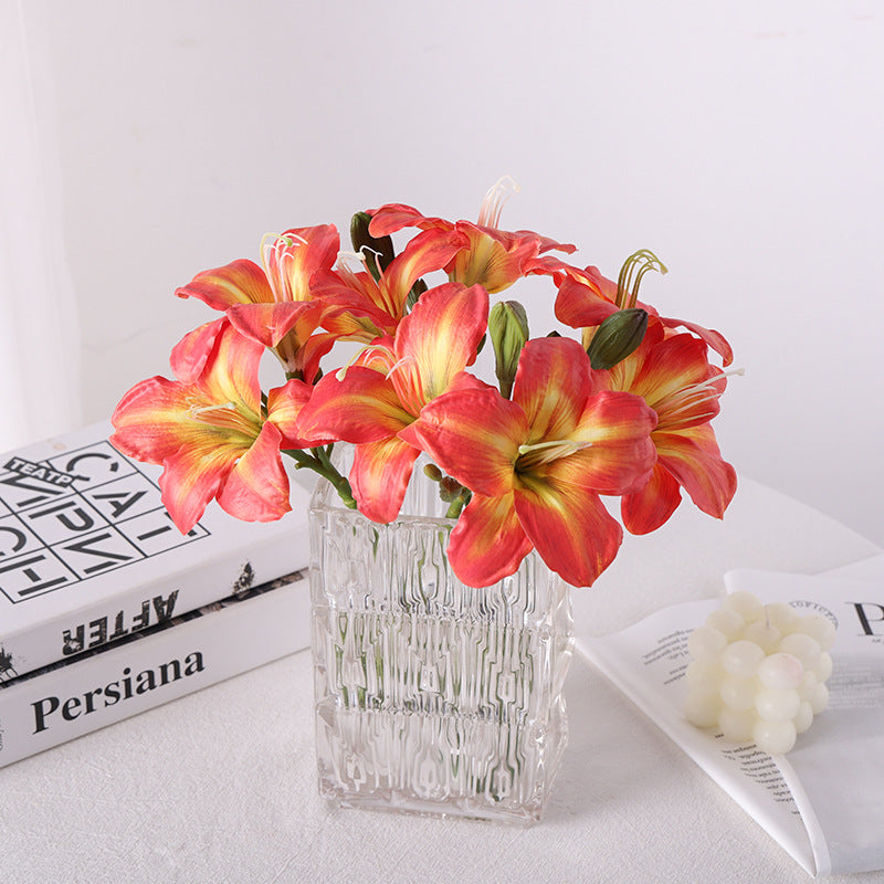 19.6 Inch Artificial Silk Hemerocallis Stems Bulk Flower Arrangements
