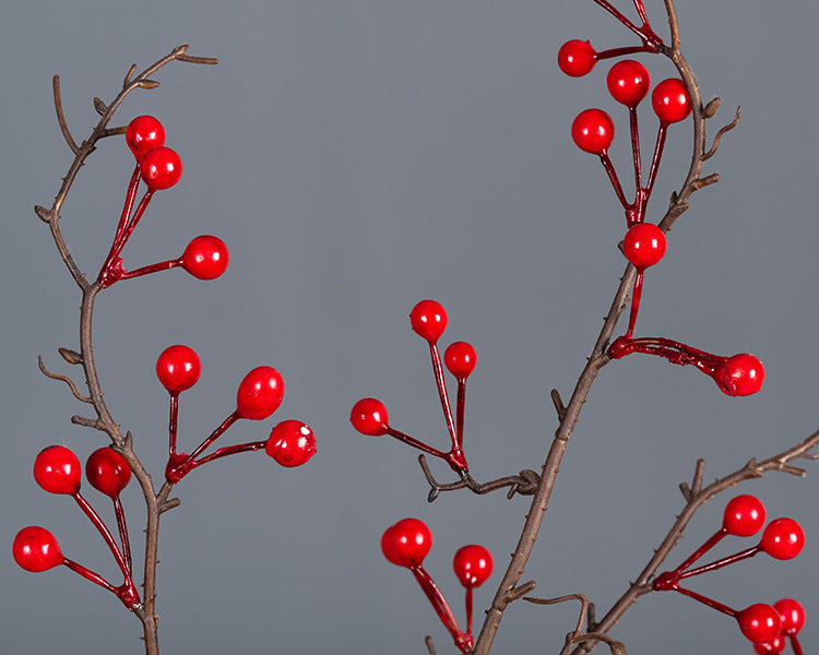 43 Inch Extra Long Artificial Holly Berry Stems Bulk 10 Pcs Silk Fruit Branches