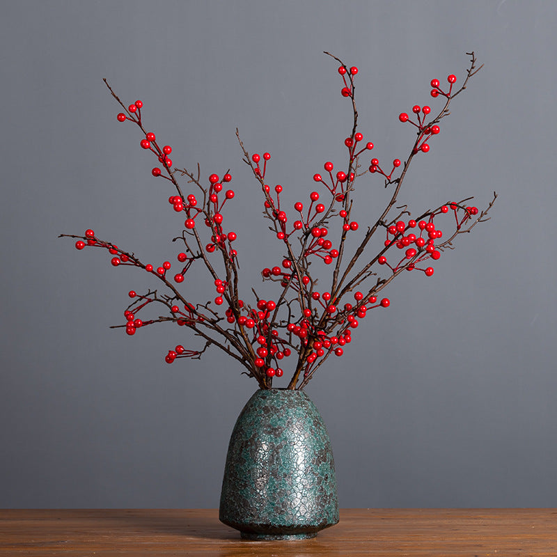 43 Inch Extra Long Artificial Holly Berry Stems Bulk 10 Pcs Silk Fruit Branches