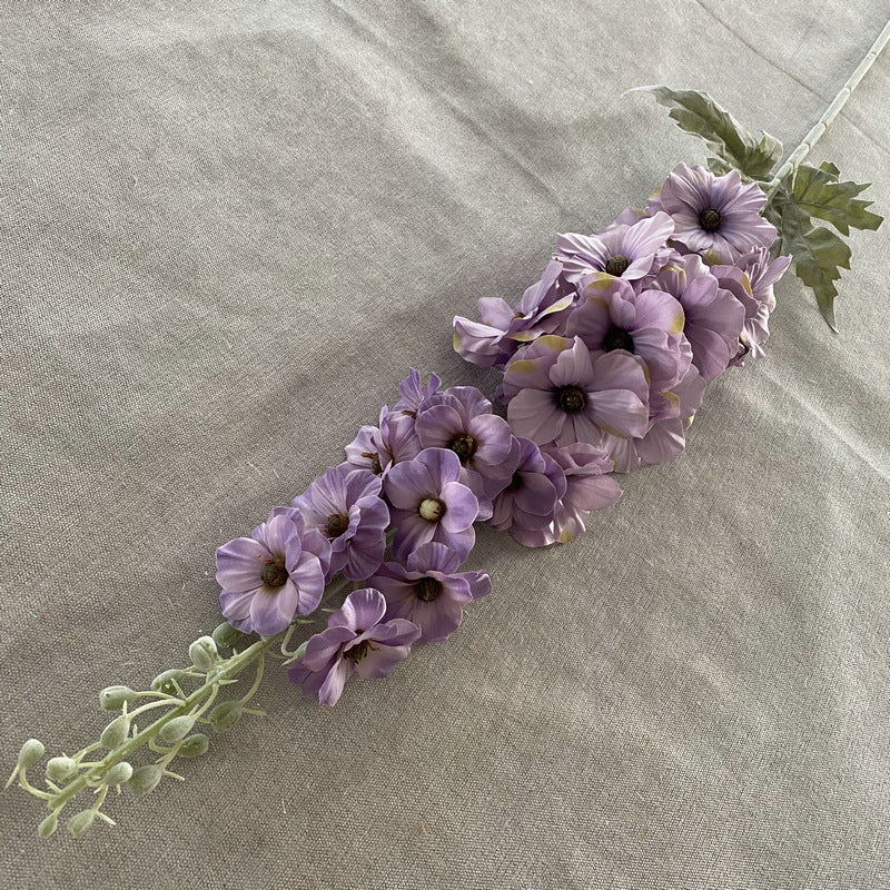 25 Inch Silk Hollyhock Artificial Flowers 6 Stems Long Stem Bulk Arrangement