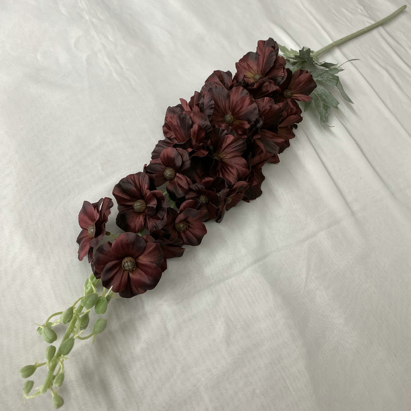 25 Inch Silk Hollyhock Artificial Flowers 6 Stems Long Stem Bulk Arrangement