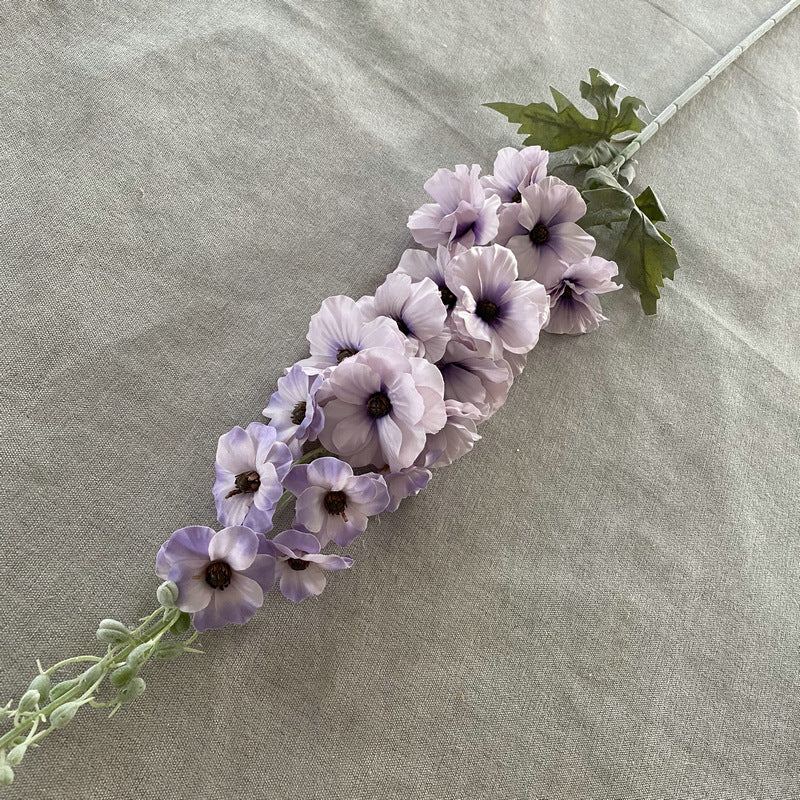 25 Inch Silk Hollyhock Artificial Flowers 6 Stems Long Stem Bulk Arrangement
