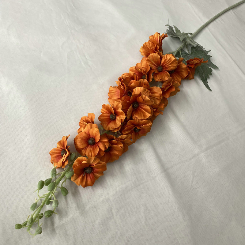 25 Inch Silk Hollyhock Artificial Flowers 6 Stems Long Stem Bulk Arrangement