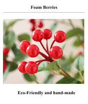 37 Inch Artificial Holy Berries Branches with Leaves Spray – Bulk Quantity
