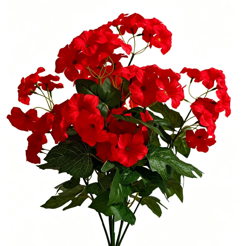 19 Inch UV-Resistant Artificial Silk Petunias, Realistic Outdoor Decor, Bulk Quantity