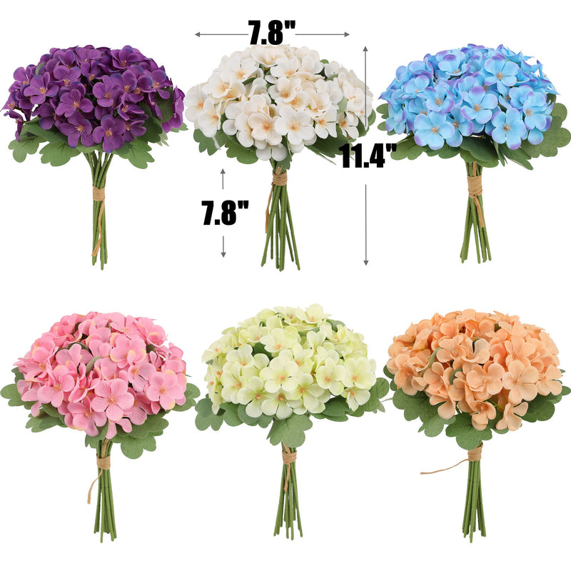 11.4 Inch Artificial Hydrangea Flowers Bouquet Bulk Bundle for Home Wedding Decor