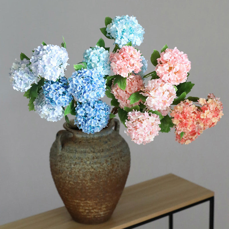 2 Pcs 32 Inch Artificial Hydrangea Spray Stems with 3 Flower Heads Silk Flowers