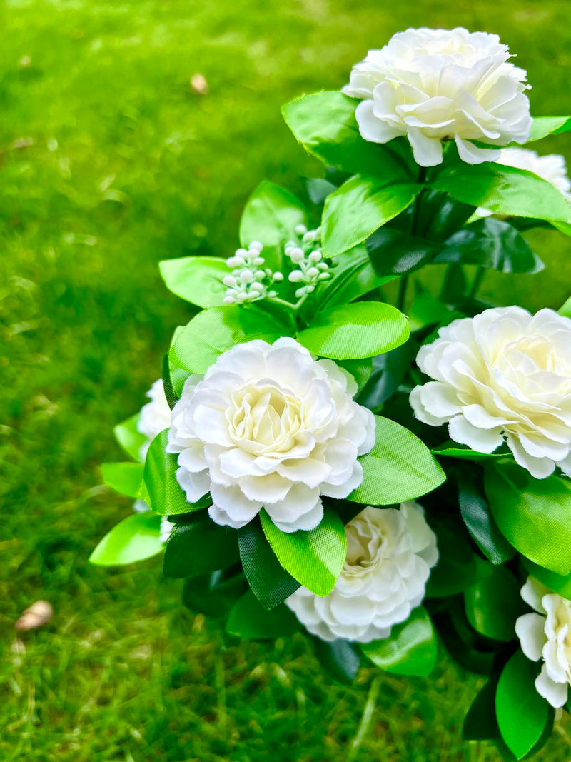 17 Inch Faux Camellia Bush UV Resistant Artificial Flowers for Outdoor Planters Bulk Quantity