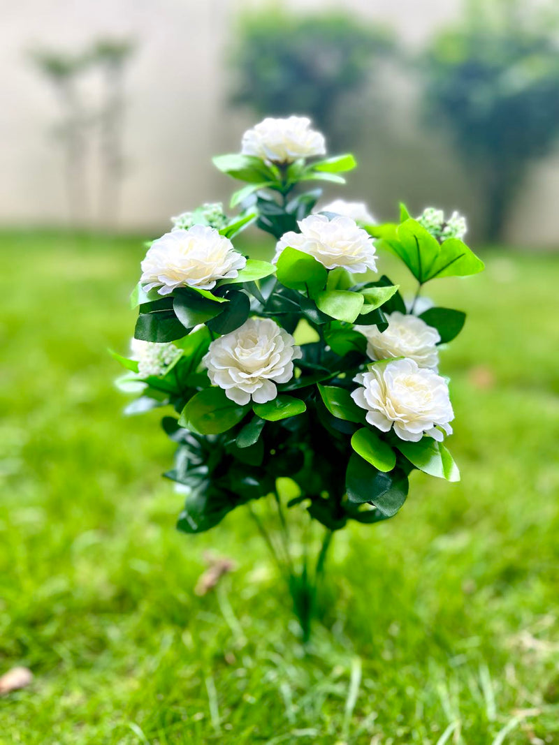 17 Inch Faux Camellia Bush UV Resistant Artificial Flowers for Outdoor Planters Bulk Quantity
