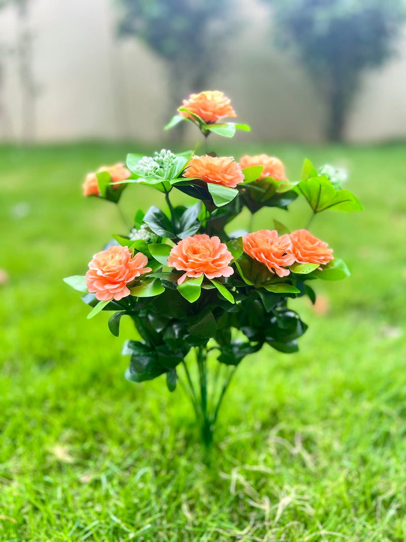 17 Inch Faux Camellia Bush UV Resistant Artificial Flowers for Outdoor Planters Bulk Quantity