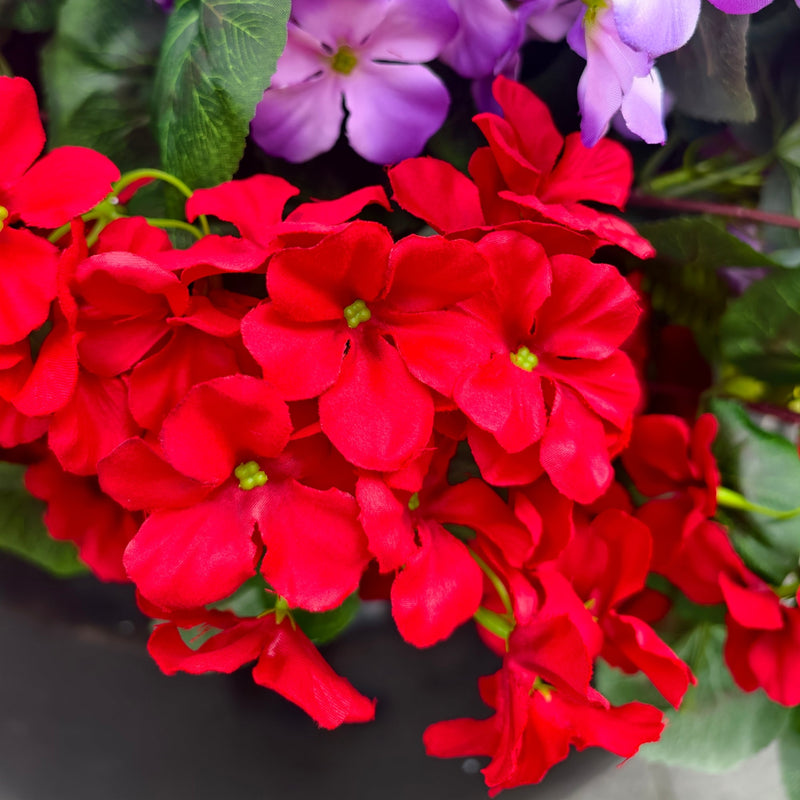 Bulk Long Stem Faux Geraniums, 12 Stems UV Resistant, 25" Tall Artificial Flower Bush for Outdoor Planter, Porch Decor, Wedding, DIY Floral Arrangements