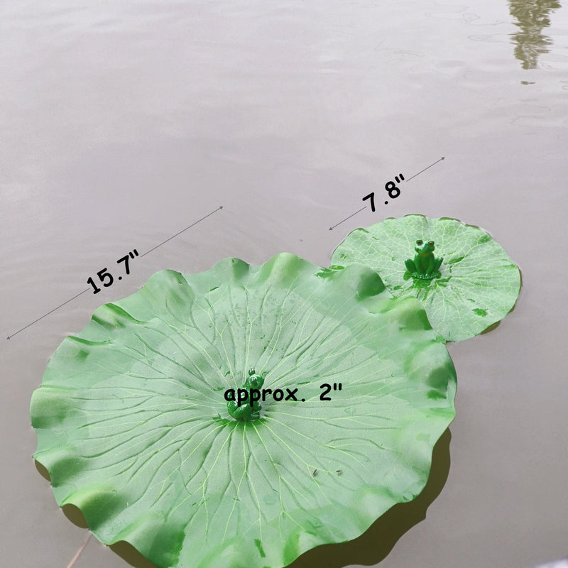 2 Pcs Artificial Frog on Lily Pad Lily Leaf Pads for Ponds Bulk Wholesale