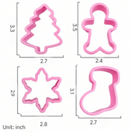 Christmas Cookie Cutters Set for Xmas Cookies, Biscuits, Fondant - Perfect for Christmas Party, Baking Gifts