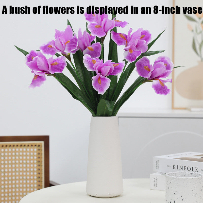 19.6 Inch Artificial Silk Iris Flower Bush Stems, 6 Pcs, Bulk Wedding and Home Decor Floral Arrangements