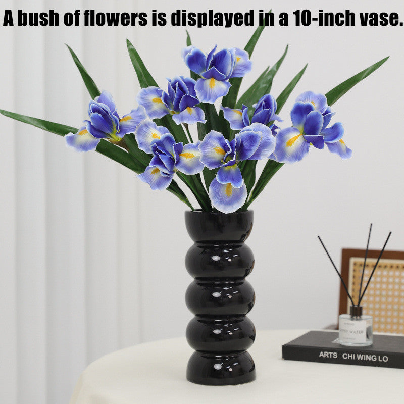 19.6 Inch Artificial Silk Iris Flower Bush Stems, 6 Pcs, Bulk Wedding and Home Decor Floral Arrangements