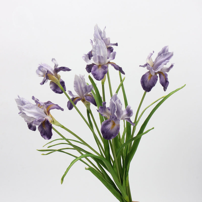 21.5 Inch Artificial Iris Stems 10 Pcs Real Touch Silk Flowers Bulk Wholesale