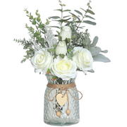 Artificial Silk Flowers Arrangement in Vase, Bulk Faux Floral Decor, Multiple Stems