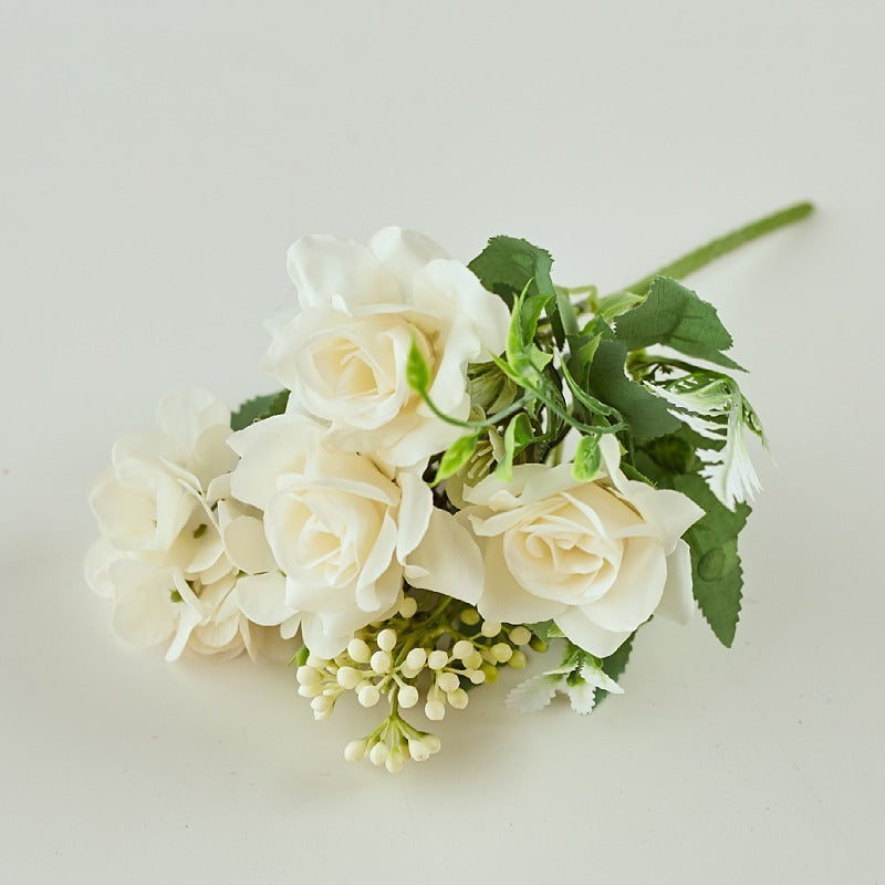 11 Inch Artificial Silk Gardenia and Hydrangea Bush Mixed Flowers Bulk Wholesale