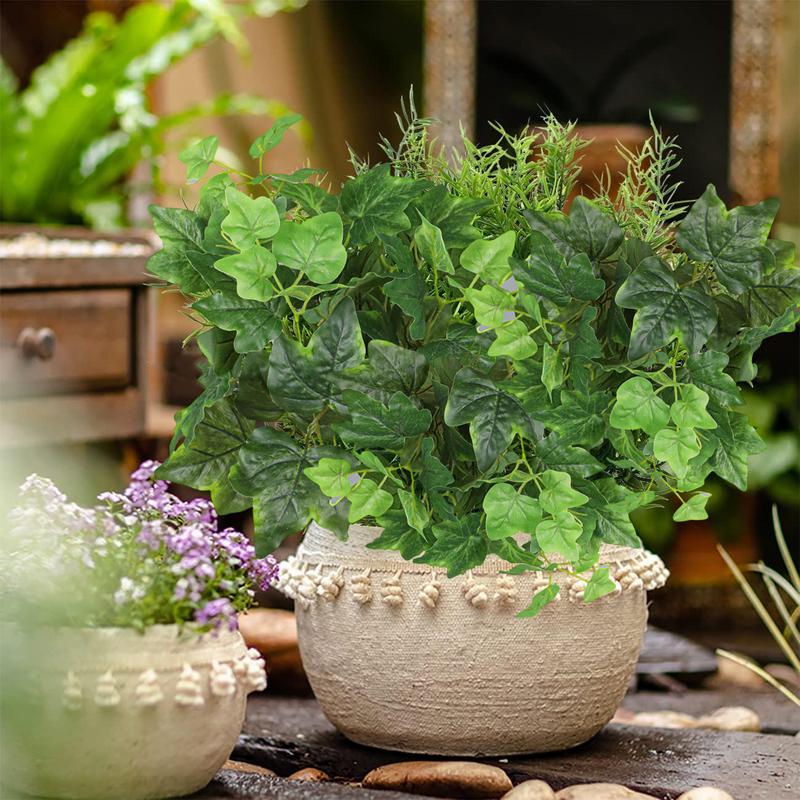17 Inch Ivy Greenery Bush 10 Pcs UV Resistant Artificial Plants for Outdoors